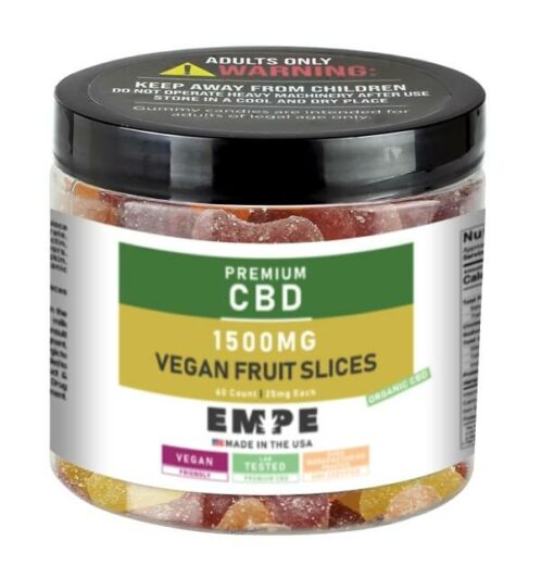 CBD Organic Gummies Vegan Fruit Slices 1500mg