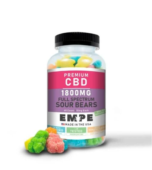 CBD Full Spectrum Sour Gummy Bears 1800mg EMPE-USA