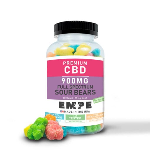 Full Spectrum CBD Gummy Sour Bears 900mg 60pcs with gummies