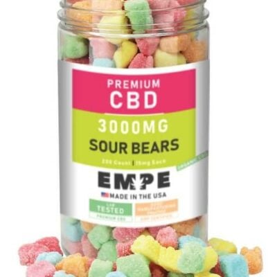CBD Organic Gummy Isolate 3000mg Sour Bear with gummies