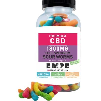 CBD Full Spectrum Sour Worms 1800mg with products