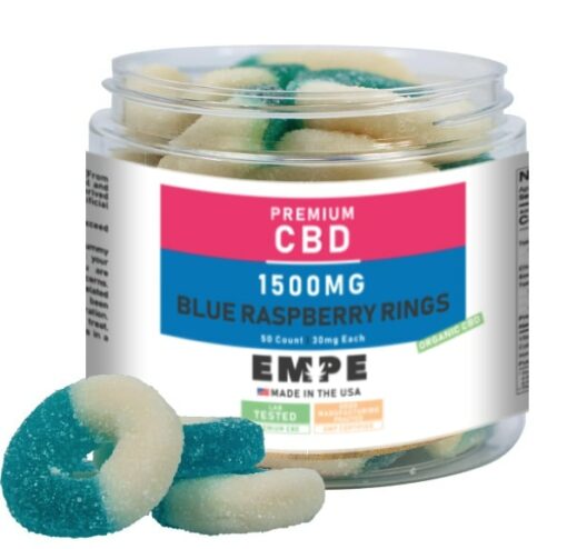 CBD gummies sour raspberry rings 1500mg with gummy