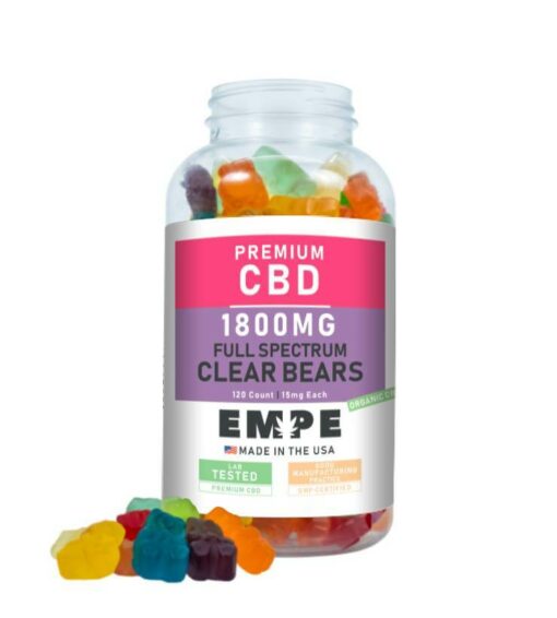 CBD Full Spectrum Clear Bear Gummies 1800mg opened