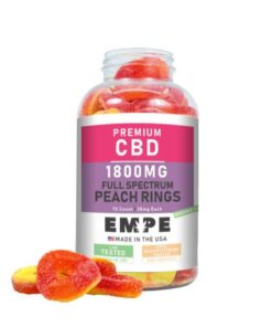 CBD Full Spectrum Peach Rings Gummies 1800mg opened