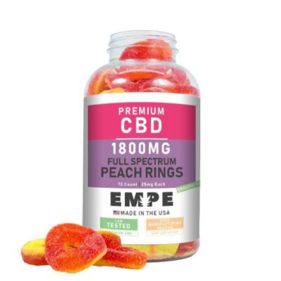 CBD Full Spectrum Peach Rings Gummies 1800mg opened