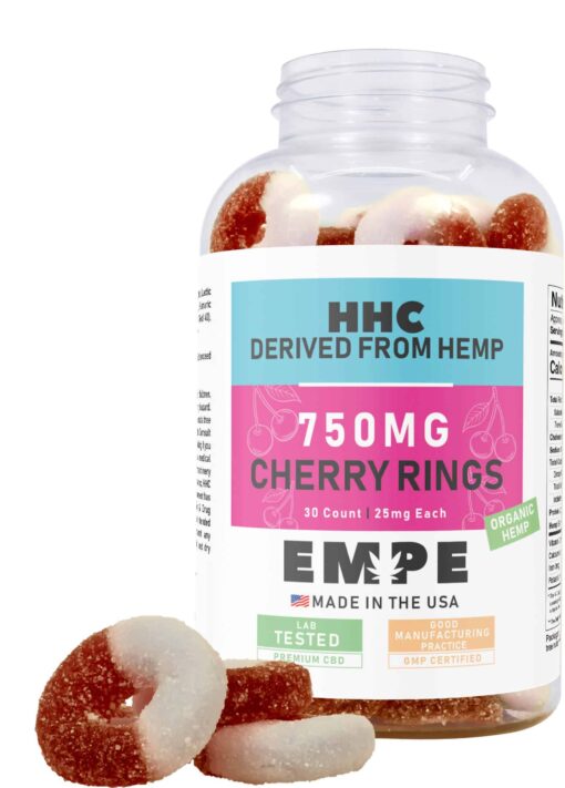 HHC Cherry Rings Sour Gummies 750mg Open